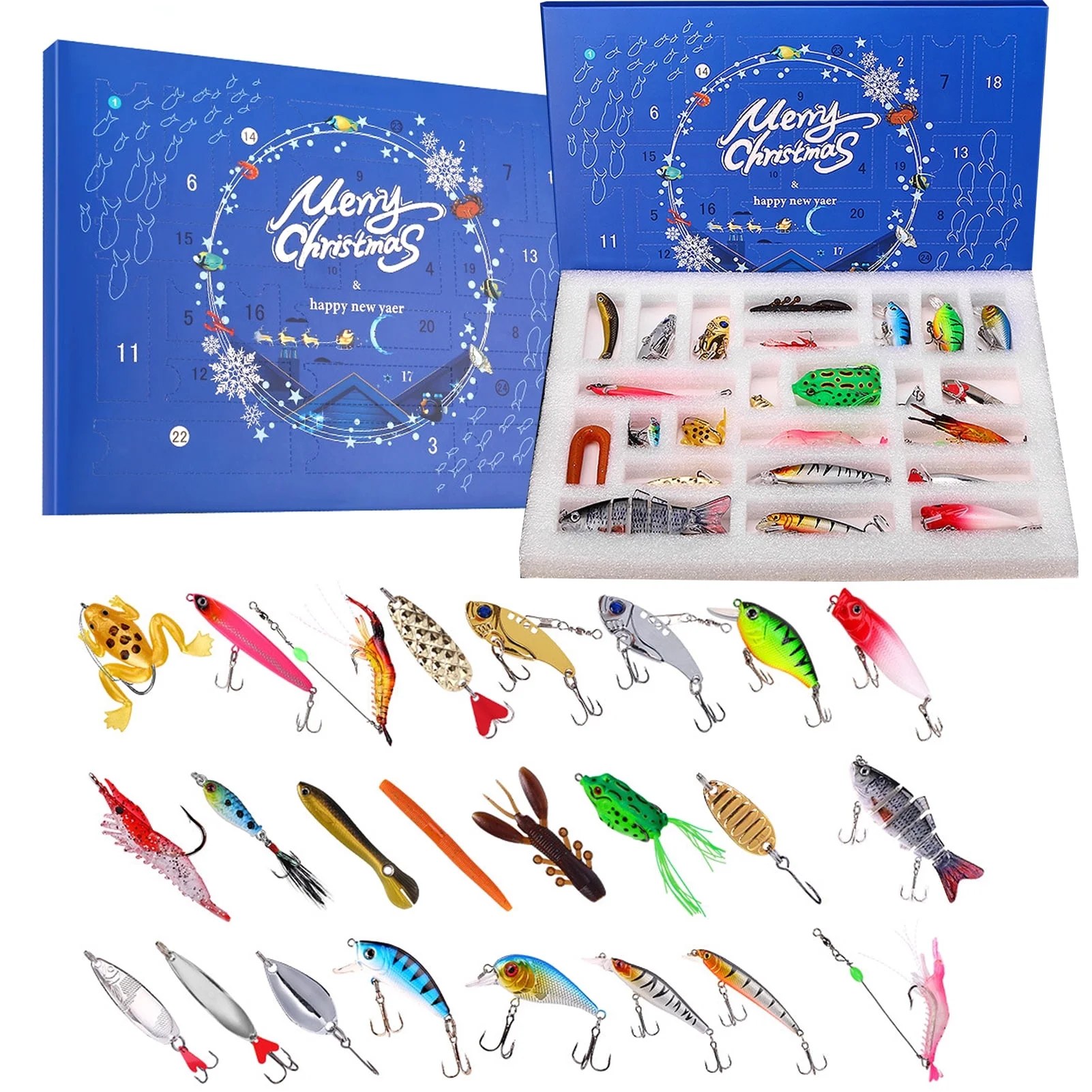 VTYEPOU 24-Day Fishing Lure Advent Calendar 2026