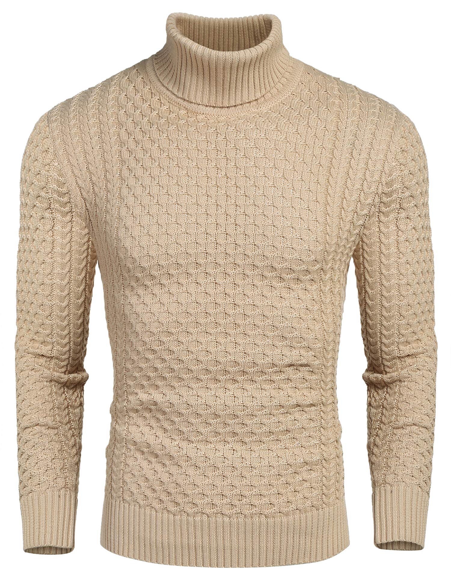 COOFANDY Slim Fit Knitted Turtleneck Sweater