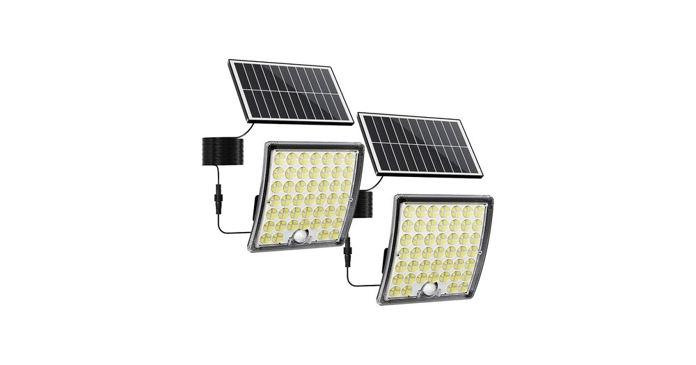 Tuffenough Solar Flood Lights, 2-Pack