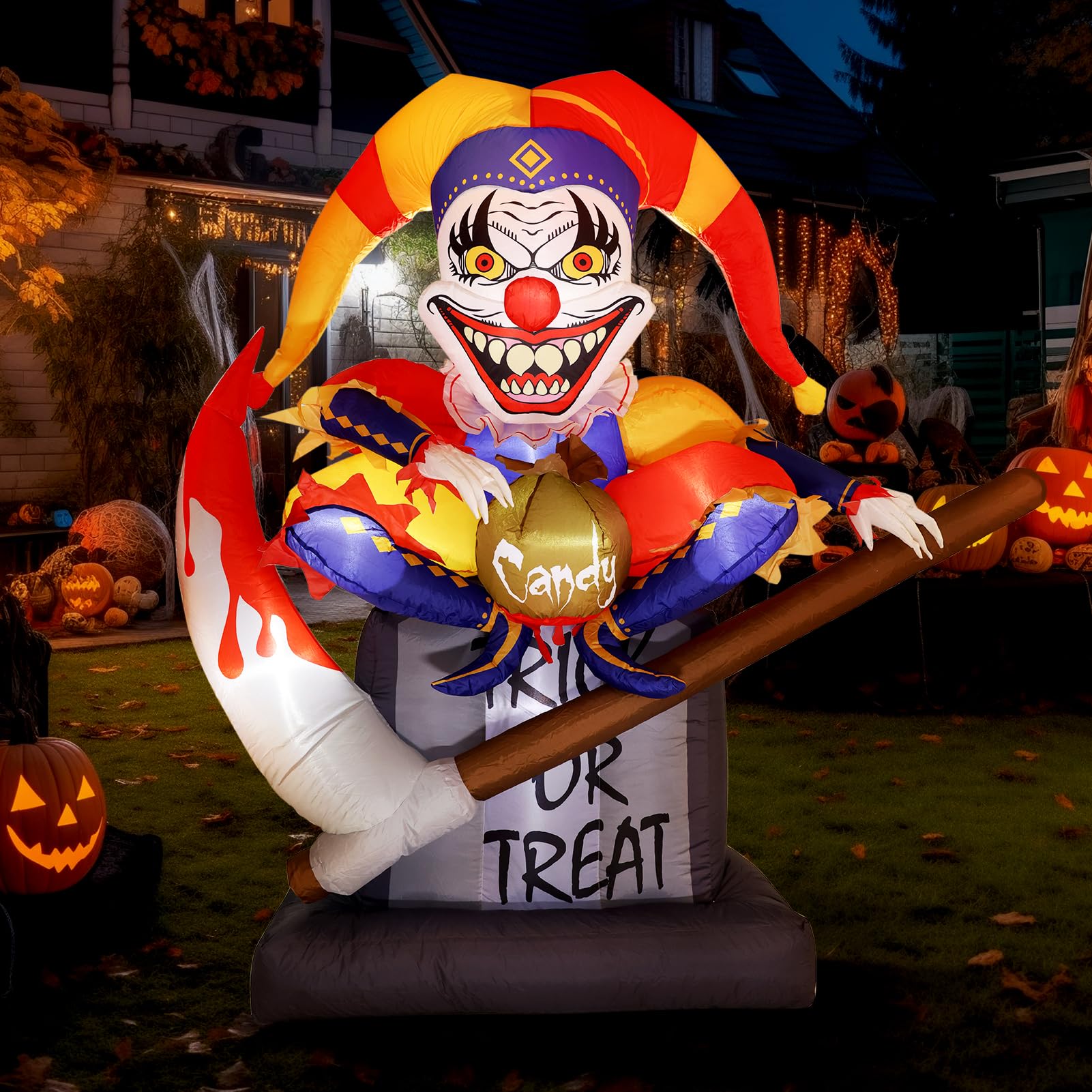 Aptliton 5-Foot Halloween Inflatable Clown Trunk or Treat Decoration