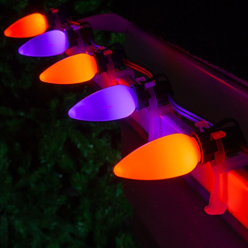 KAQ 2-Pack 100 LED 86FT Linkable C9 Halloween Lights