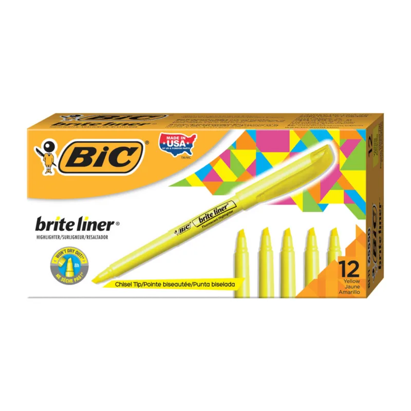 BIC Brite Liner Highlighters, 12-Pack