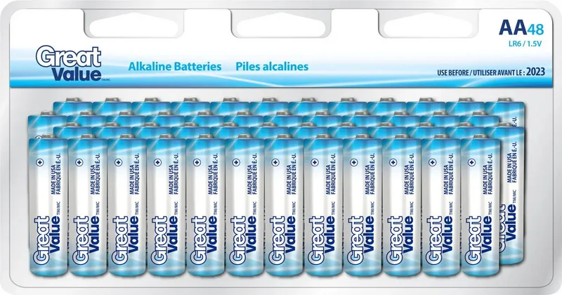Great Value Alkaline AAA Batteries – 48 Pack