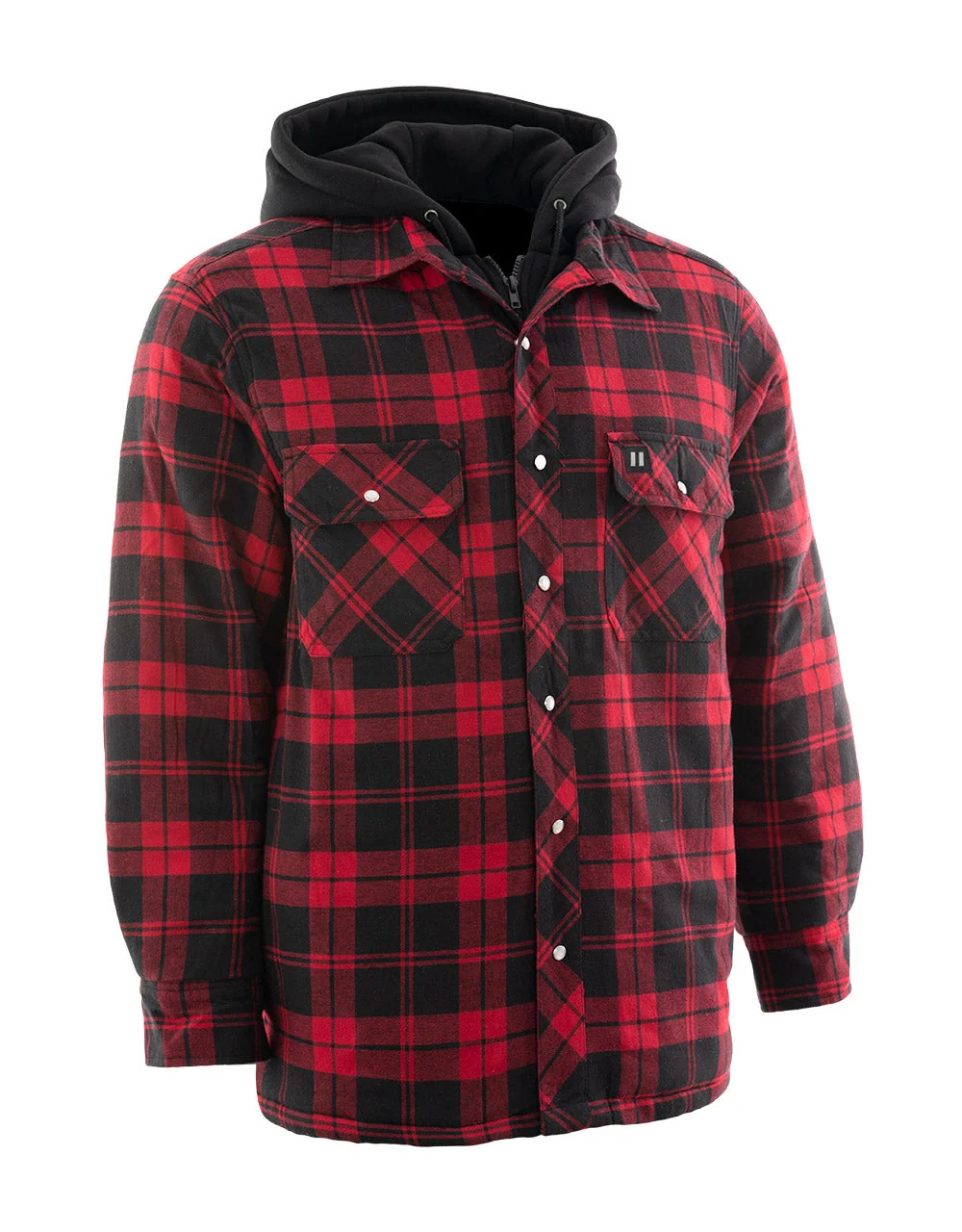 Little Beauty Men's Plaid Flannel Hooded Button-Down Shirt Jacket, 5-Pack
