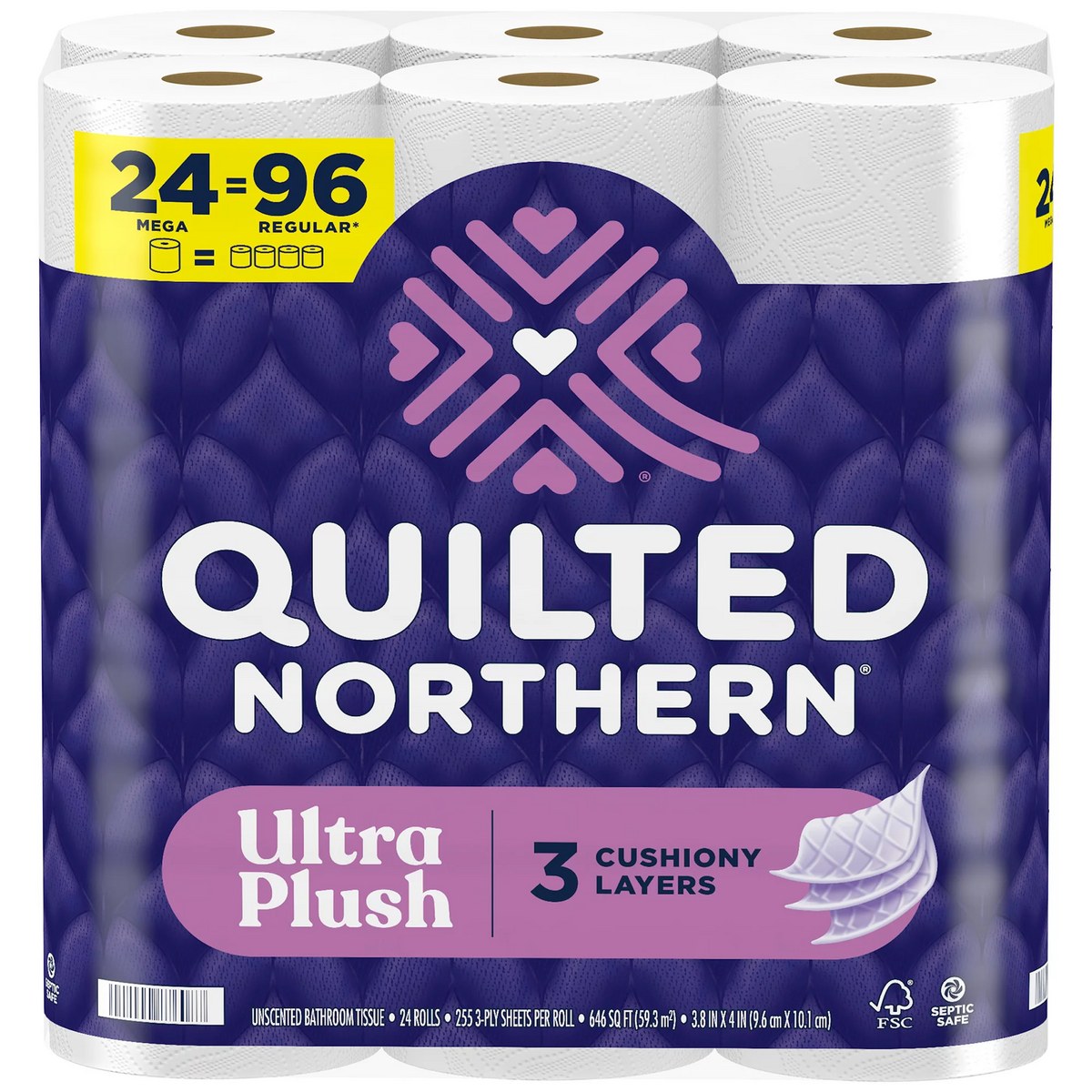 Quilted Northern Ultra Plush Toilet Paper, 24 Mega Rolls