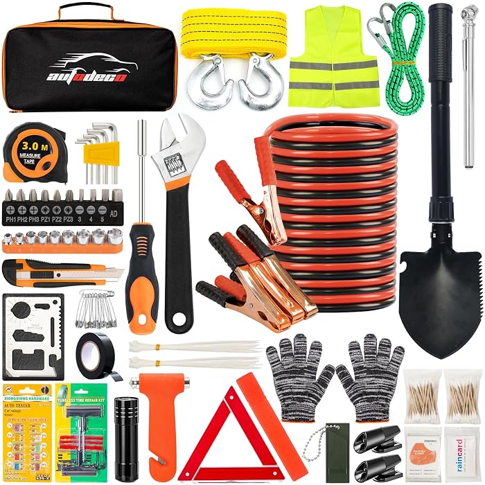 Autodeco Car Roadside Emergency Kit (84-Piece)