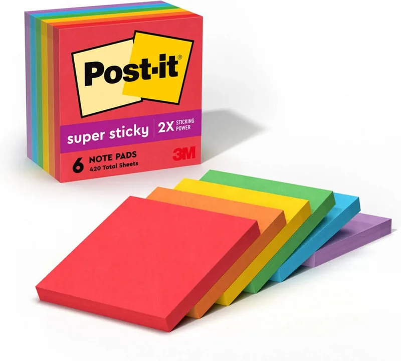 Post-it Super Sticky Notes, 6-Pack