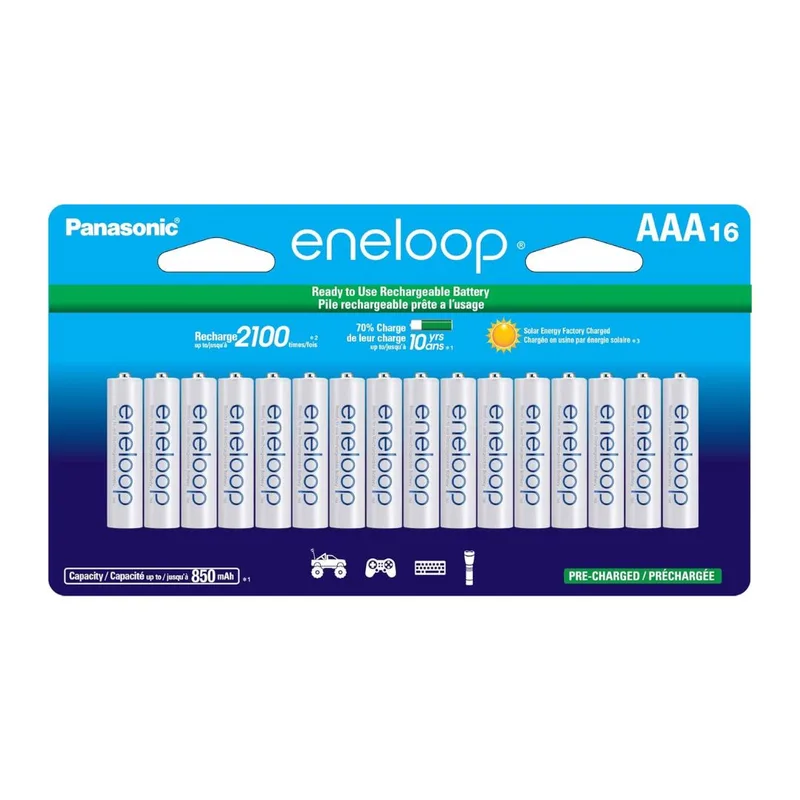 Panasonic Eneloop Rechargeable AAA Batteries, 16-Pack