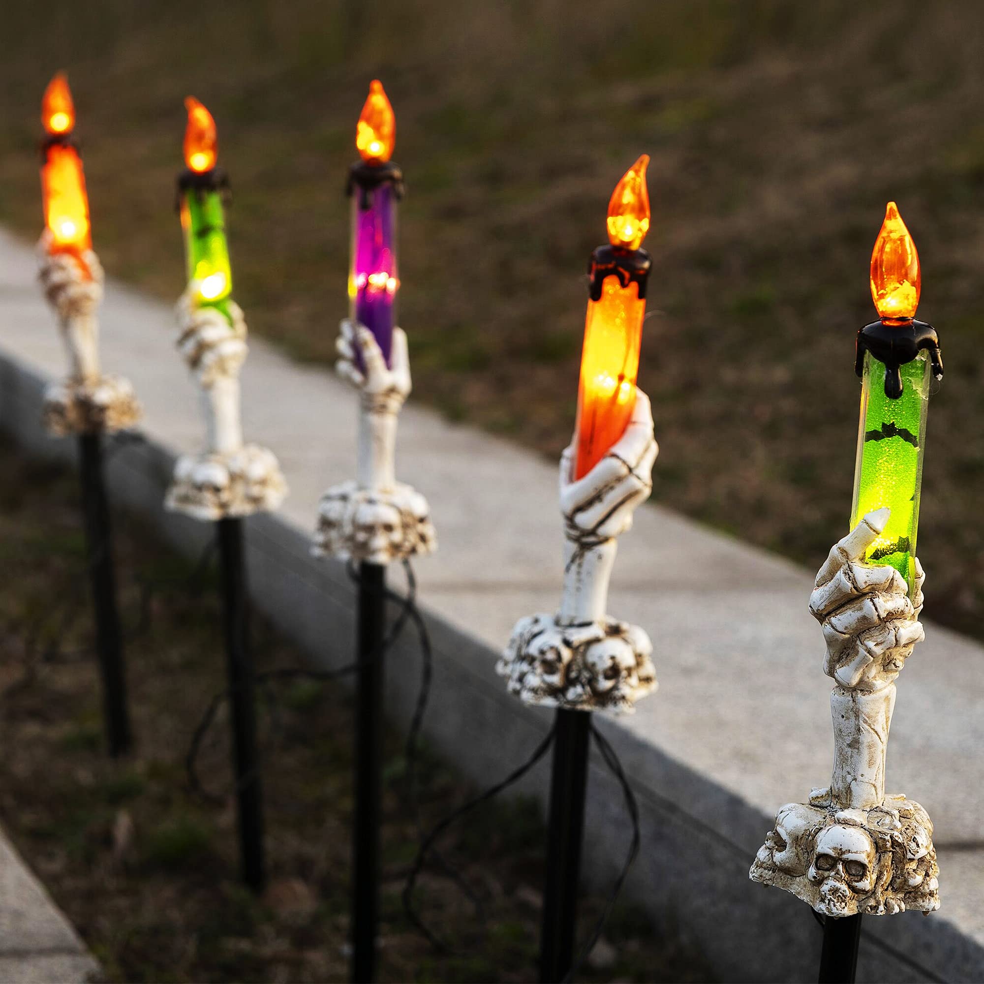 Waterglide Halloween Candle Light Stakes, 5-Pack