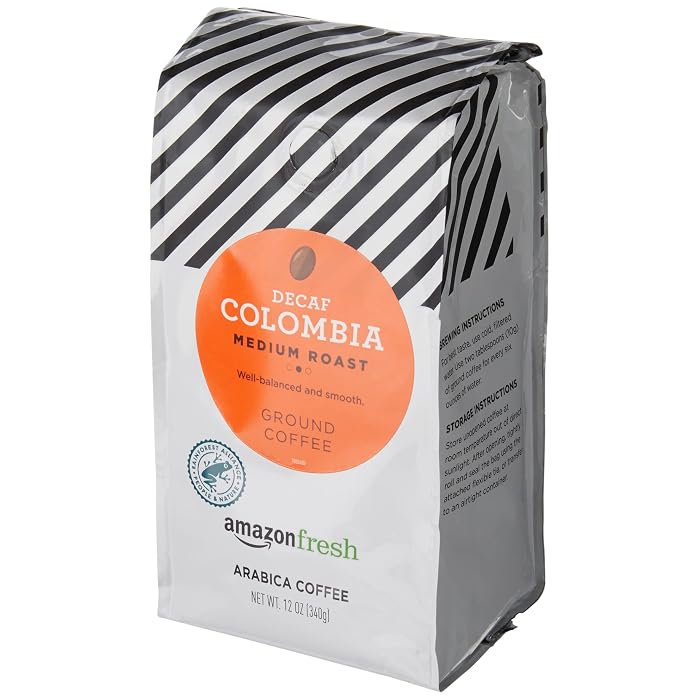 Amazon Fresh Decaf Colombia Ground Coffee, 12 oz, Pack of 3
