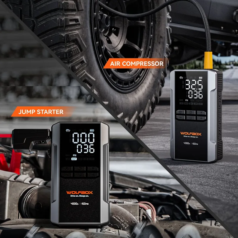 WOLFBOX MegaVolt 24Air 4-in-1 Jump Starter with Air Compressor Tire Inflator