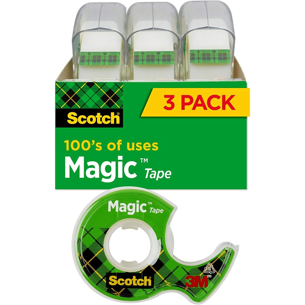 Scotch Magic Tape, 3 Dispensered Rolls