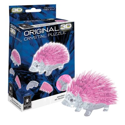 BePuzzled Hedgehog Original 3D Crystal Puzzle, Ages 12+