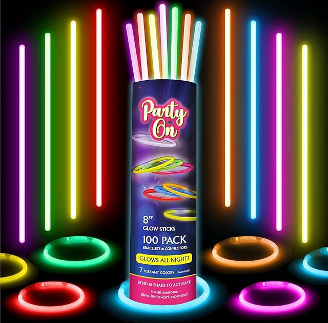 Pack of colorful glow sticks for trick-or-treating