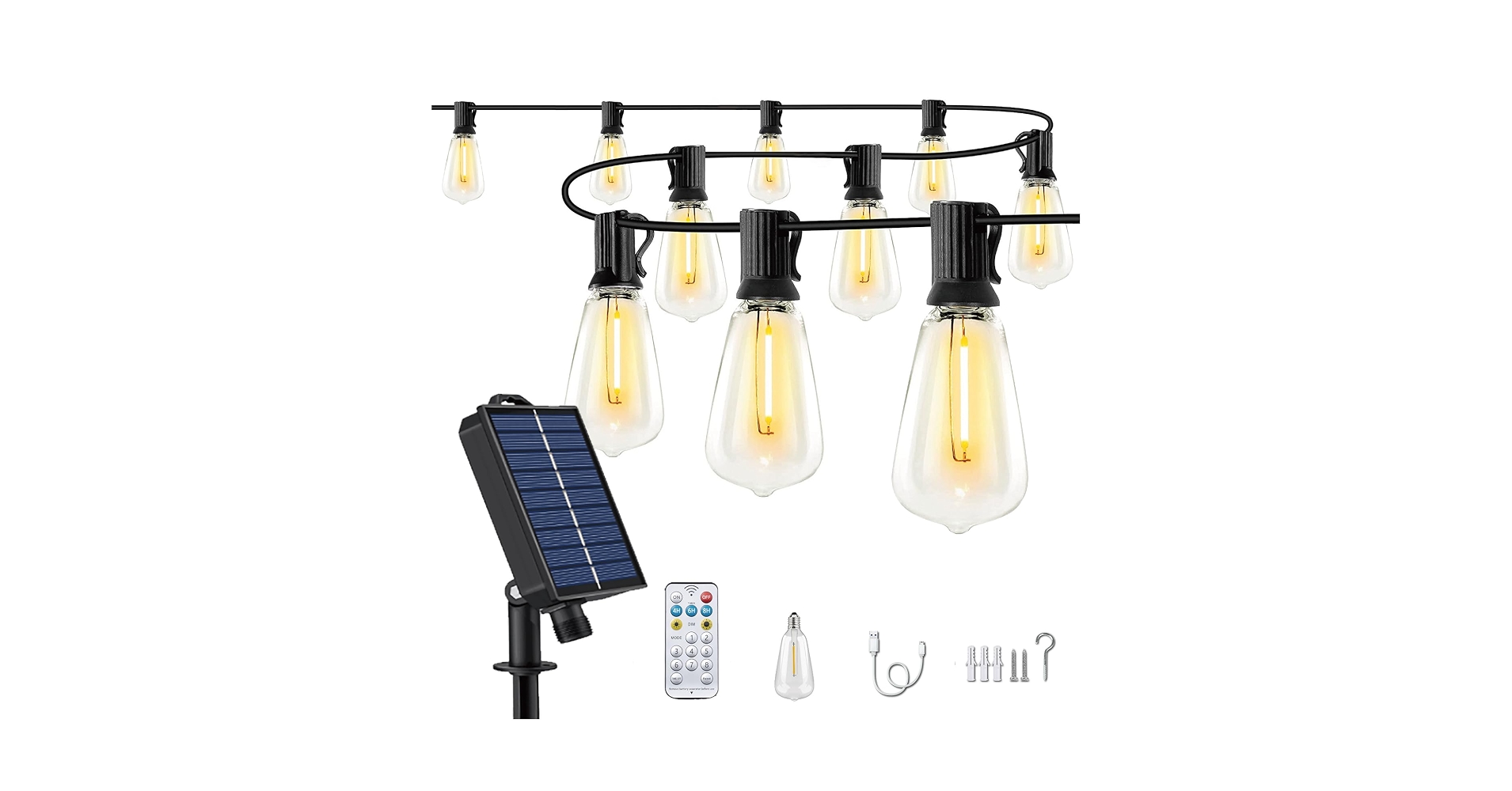 Ploism 50-Foot Solar Patio String Lights