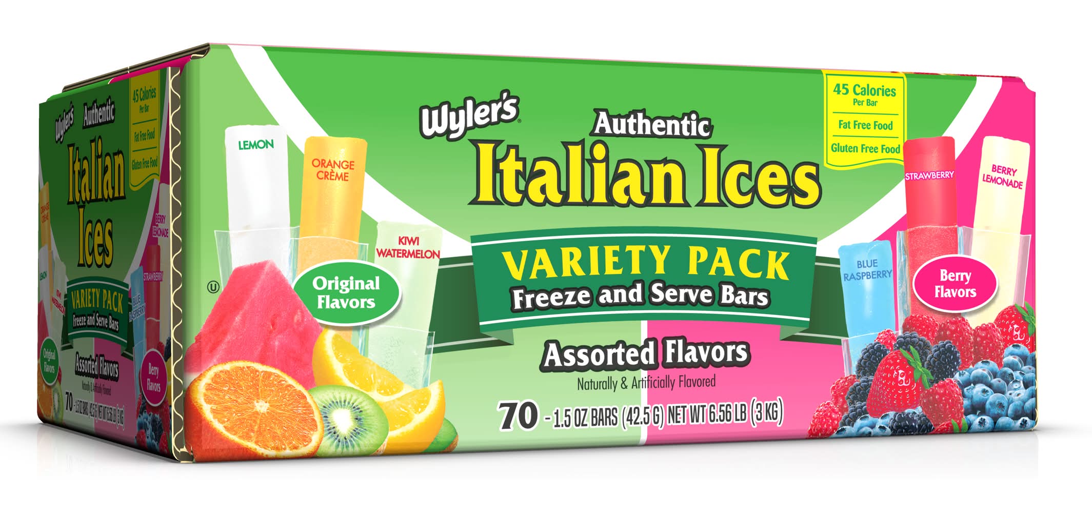 Wyler's Italian Ice Freezer Bars 96-Count Variety Pack