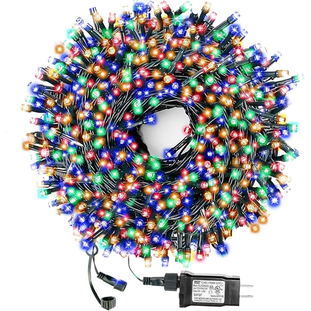 100LED 33FT Multicolor Outdoor Christmas String Lights, 8 Modes