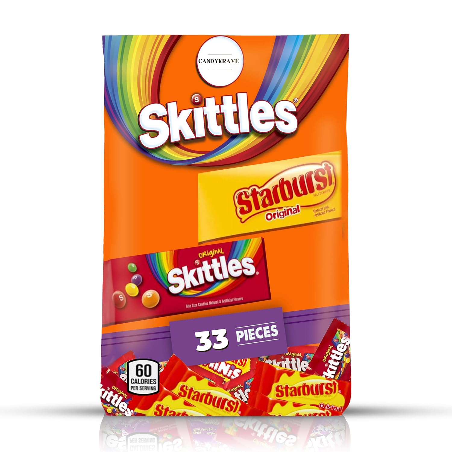 Skittles and Starburst fun-size Halloween candy variety bag