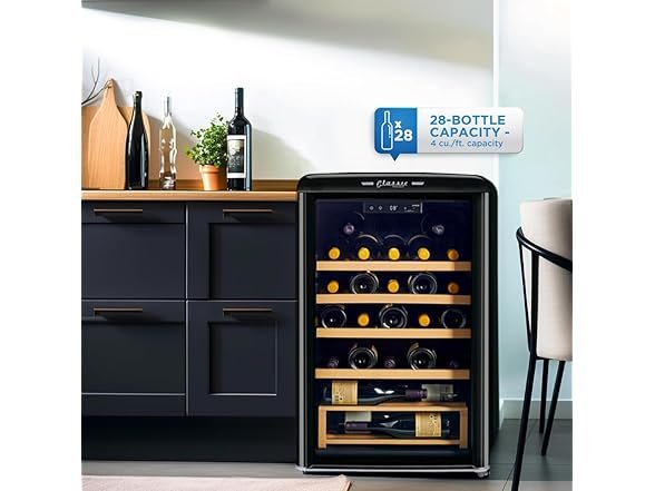 Classic Retro 21" 28-Bottle Wine Cooler