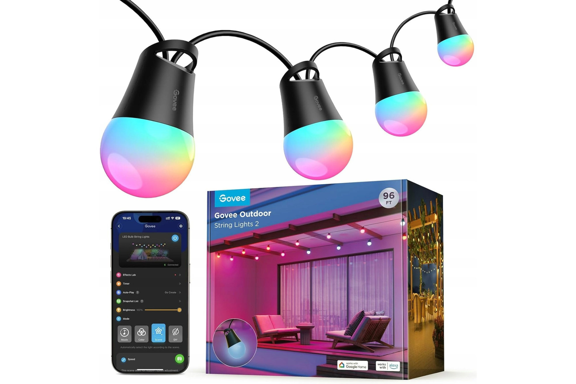 Govee 96-Foot Smart Outdoor String Lights 2