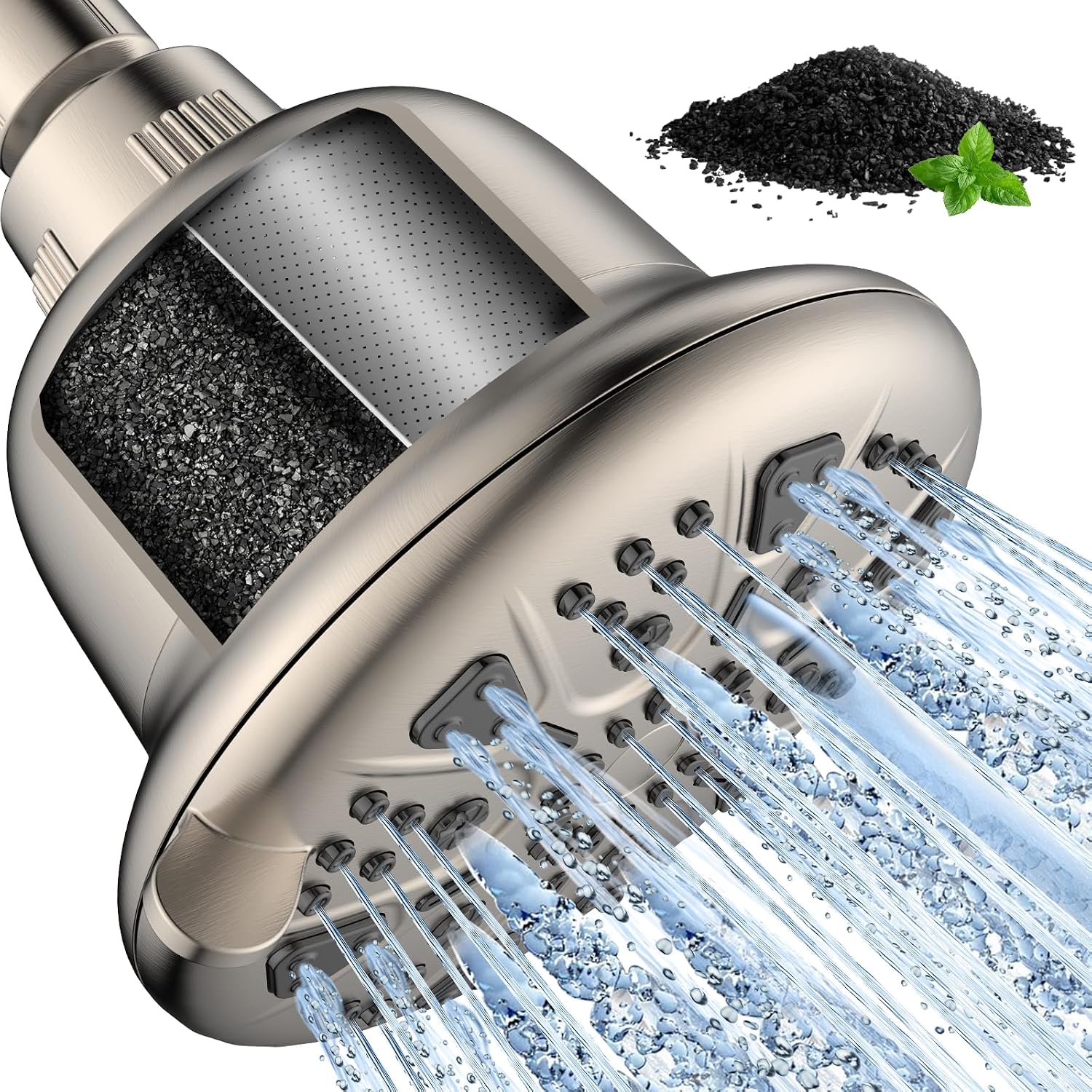 MakeFit Filtered Shower Head with Activated Carbon Filter