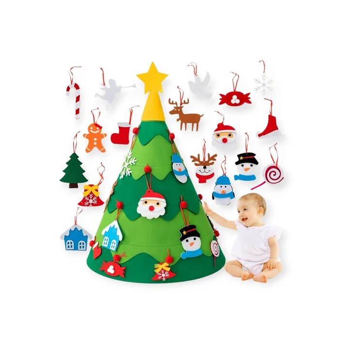 Kids 49-Piece Felt 3.1-Foot Christmas Tree